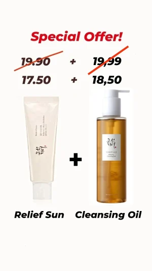 Πακέτο προσφοράς Beauty of Joseon Relief Sun spf50  + Ginseng Cleansing Oil μόνο 35,99 ευρώ!