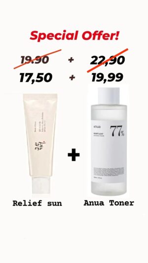 Πακέτο προσφοράς Beauty of Joseon αντιηλιακό Relief Sun spf 50+ & Anua Hearthleaf 77 Soothing Toner 250ml