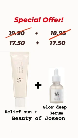 Beauty of Joseon Πακέτο προσφοράς Beauty of Joseon  με αντιηλιακό προσώπου Relief Sun spf 50+ και ορό προσώπου Glow deep Serum